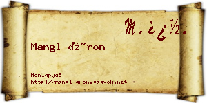 Mangl Áron névjegykártya